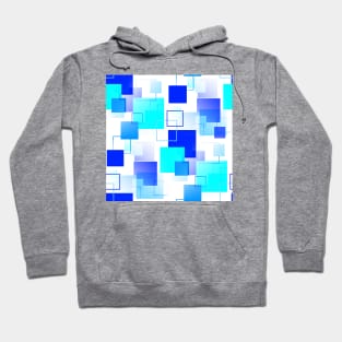 Rhapsody In Blue - Midcentury Abstract - Blue, White Hoodie